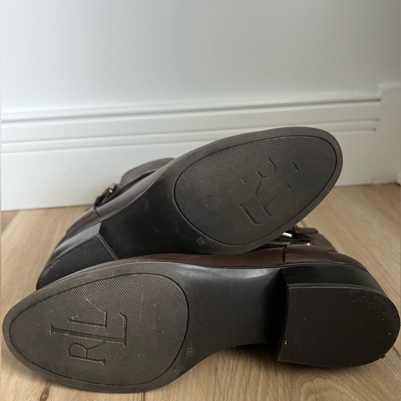 Lauren Ralph Lauren Boots Womens 8 B Marsha Ankle Boots in Dark Brown Leather - Picture 4 of 7